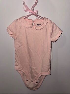 OshKosh B'gosh Light Pink Scallop Collar Short-Sleeve Bodysuit